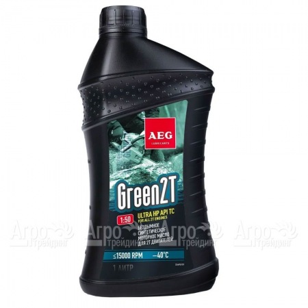 Масло синтетическое AEG Green HP 2T Motor Oil API TC 1 л для 2-х тактных двигателей  в Великих Луках